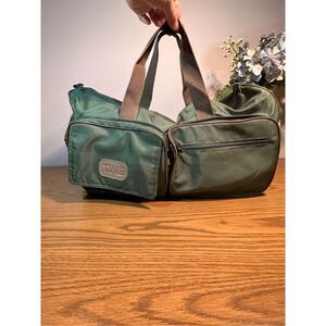 90s Vintage Time Magazine carryon bag/ overnight bag | olive green| army green